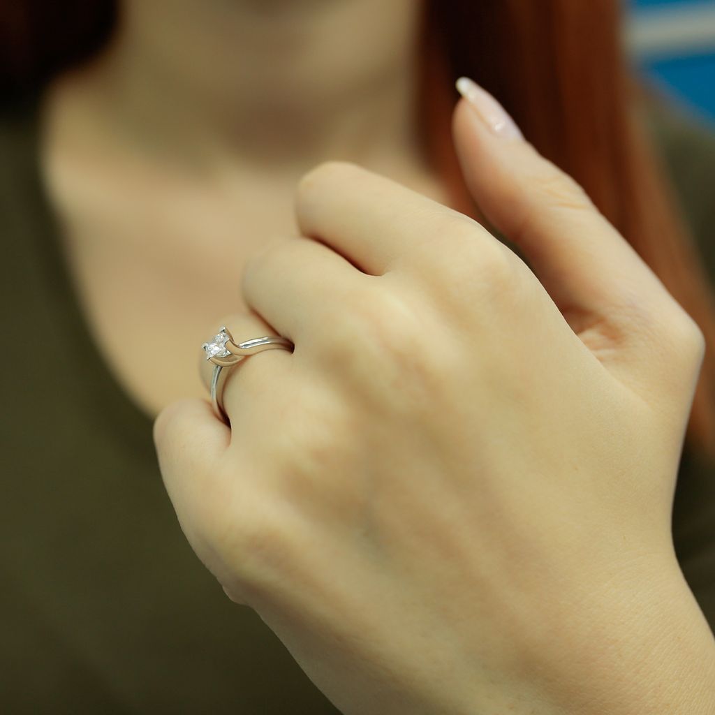 0,40 Carat Diamant Solitär Ring Meisterwerk 14 Karat Weißgold