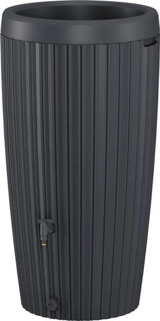 Baril d'eau MIKA Nohel Garden en plastique d60x112cm 240L Anthracite