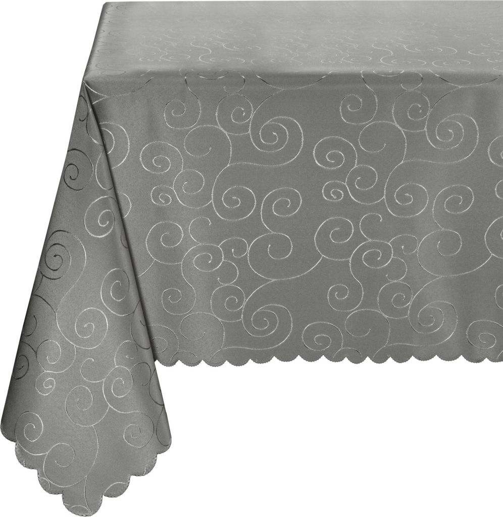 Tischdecke Ornamente, bügelfrei, fleckabweisend, pflegeleicht, Farbe und Größe wählbar,Dunkelgrau
