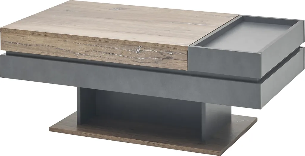 Table de salon relevable Kathi 110x60 cm bois et gris anthracite - 6