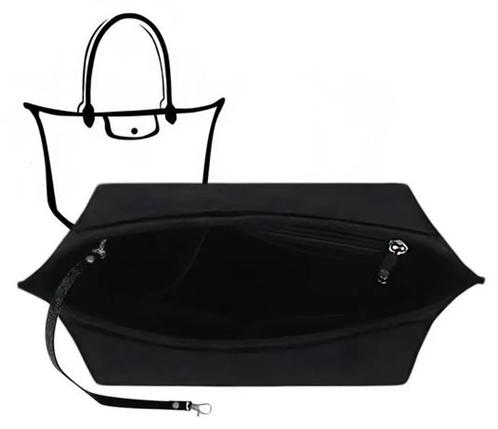 Pochette de rangement en feutre noir Vilt-Bag taille L avec porte-clés