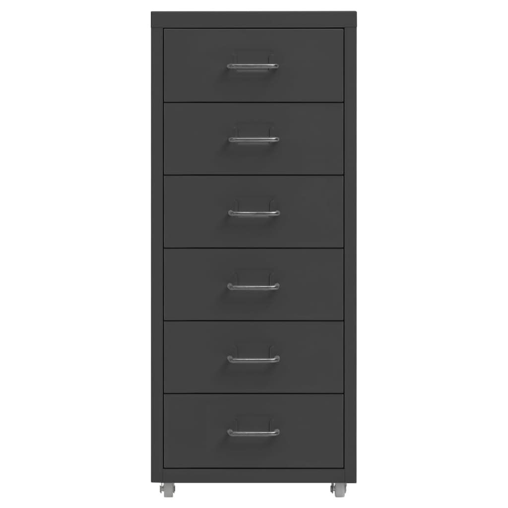 vidaXL Szafka na dokumenty na kółkach antracyt 28x41x69 cm Zdjęcie produktu 