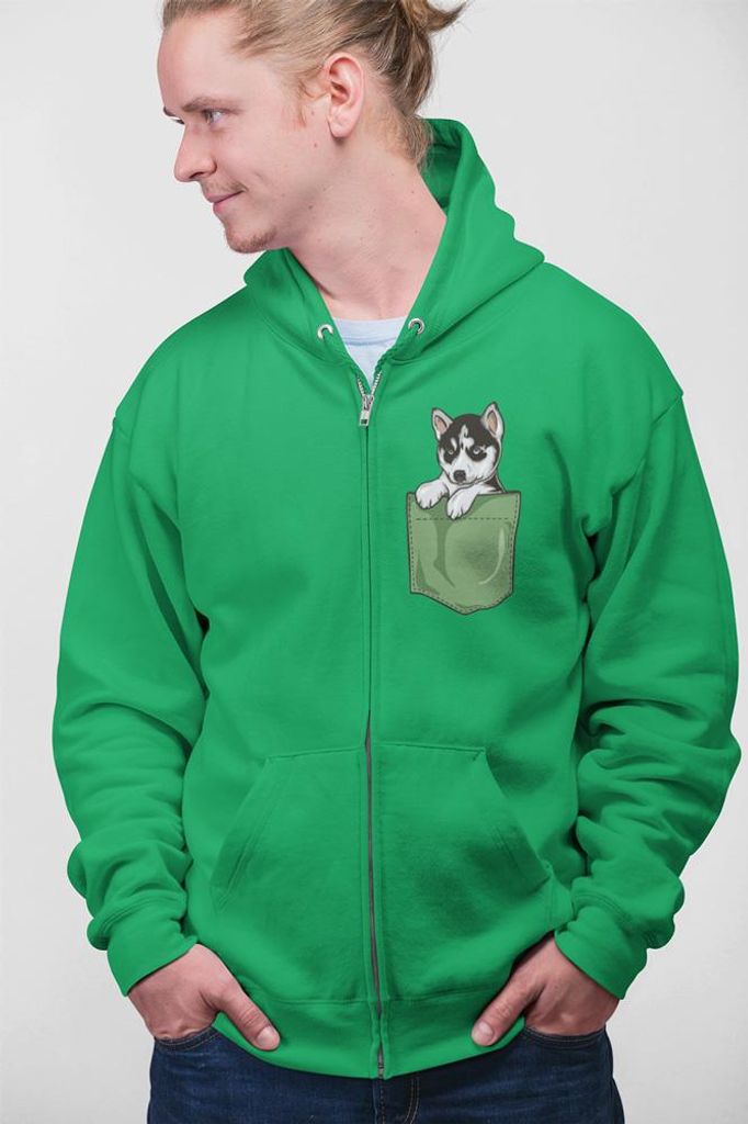 D&B Uni Hoodie ZIPPO00016 Husky Grün-Größe XL