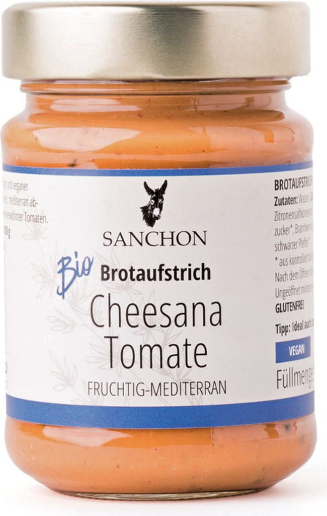 Sanchon Cheesana Tomate Veganer Brotaufstrich 170g Produktbild 