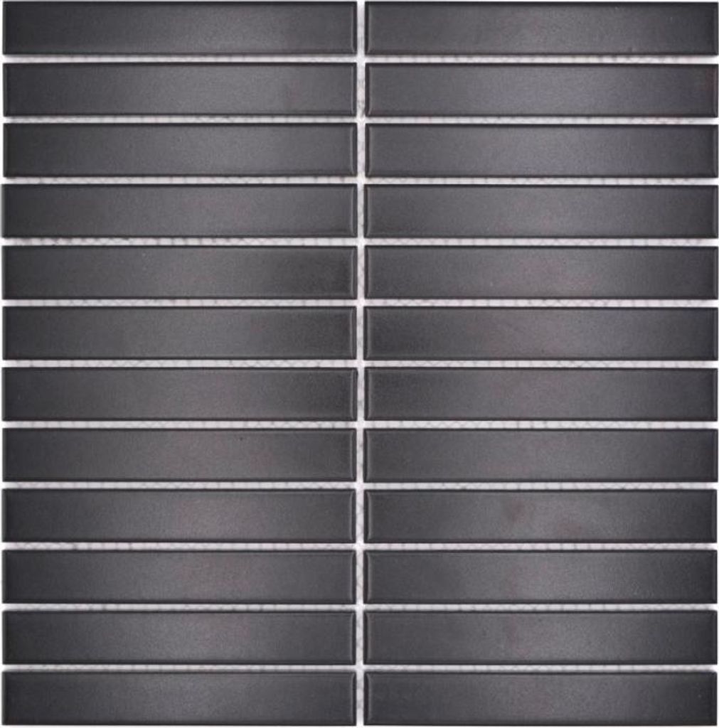 Keramik Mosaik Stäbchen Modern Art schwarz matt MOS24-S60