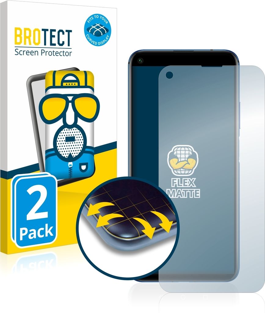 2x BROTECT Fullscreen Schutzfolie für Huawei Nova 5T Displayschutz Folie Fullcover Matt Entspiegelungsfolie