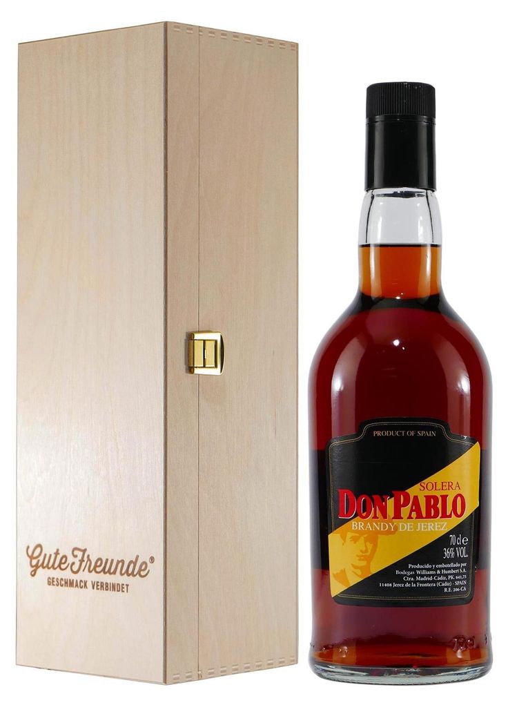 Don Pablo Brandy Solero mit Geschenk-Holzkiste