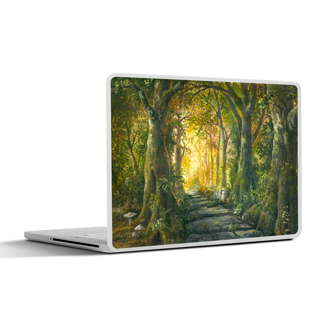 MuchoWow Laptop Aufkleber Sticker Cover Wald - Aquarell - Kröte 25x18 cm - Laptop-Deko