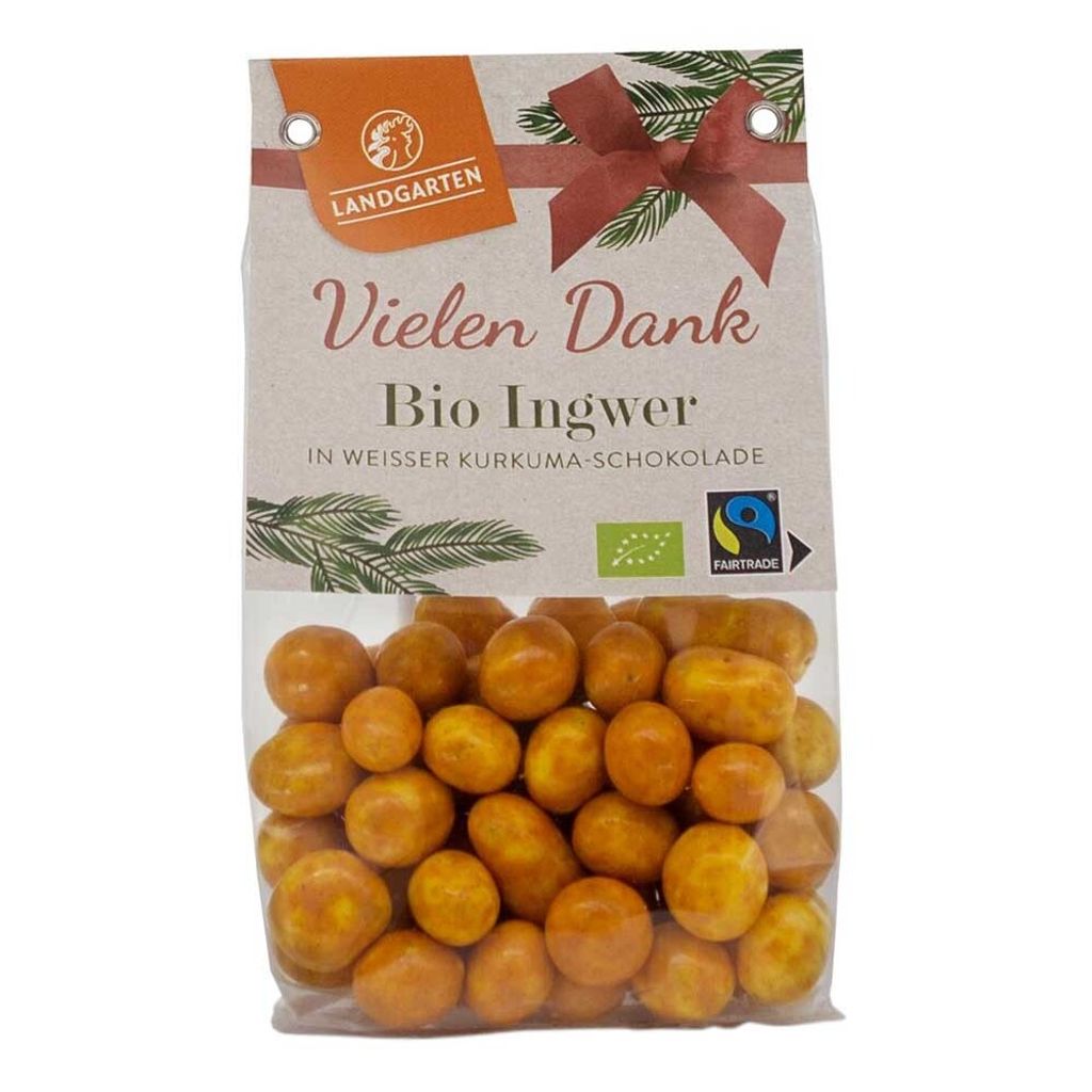 Zenzero biologico - in cioccolato bianco alla curcuma 170g Immagine del prodotto 
