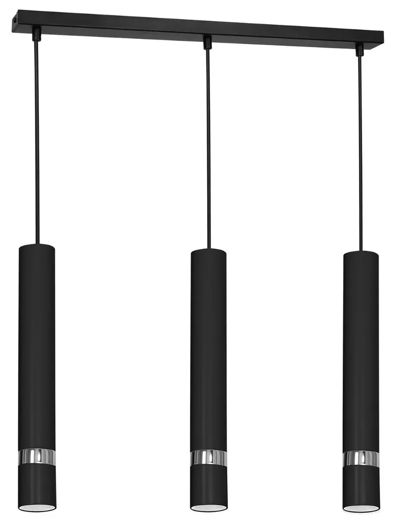 Suspension triple tube RENO 9495 Luminex luminaire design en métal noir