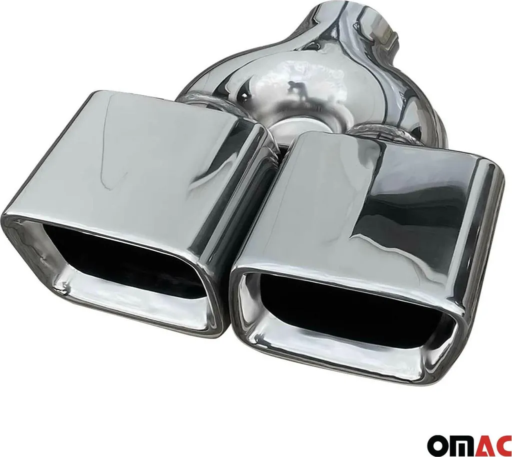 Double embout d'échappement chromé universel pour voiture - 2