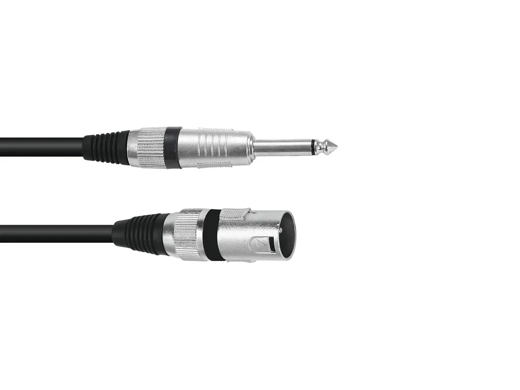 Câble XLR vers Jack mono 10m noir avec connecteurs robustes Omnitronic