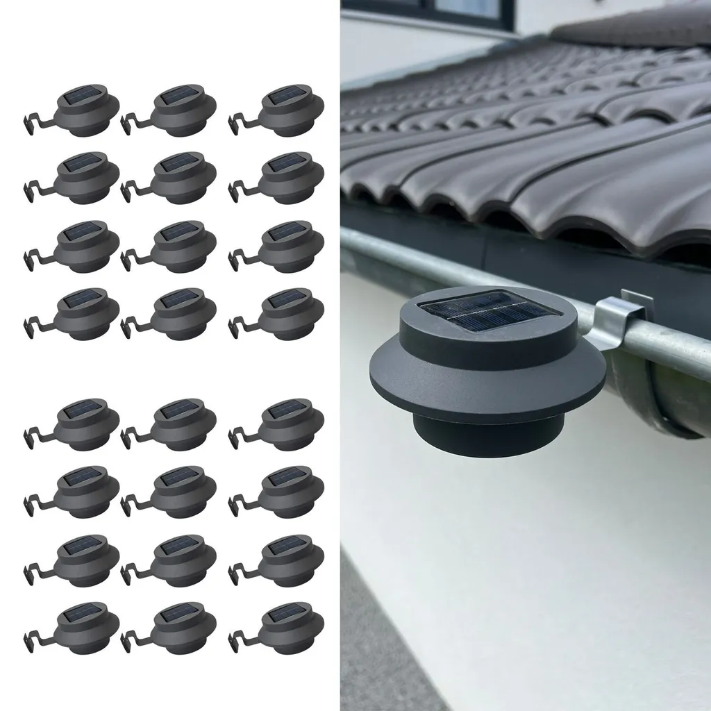 Luminaire Solaire Gouttière Anthracite : Fini les Zones d'Ombre x24