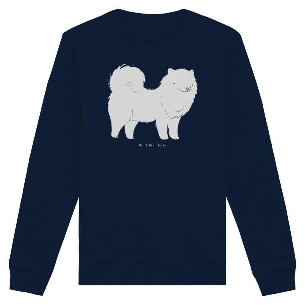 Mr. & Mrs. Panda Nachhaltiger Pullover Samojede Moment Größe XL - French Navy - Geschenk, Pulli, Sweater, Sweatshirt, Samojedenspitz, Samojedenhu...