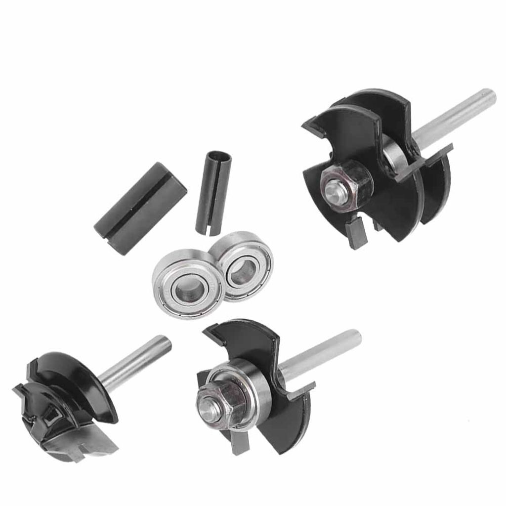 10112003435117Pcs 45 Shank Lock Miter Router Bit Hard Alloy Woodworking Drill Cutting Tool Industrial Supplies
