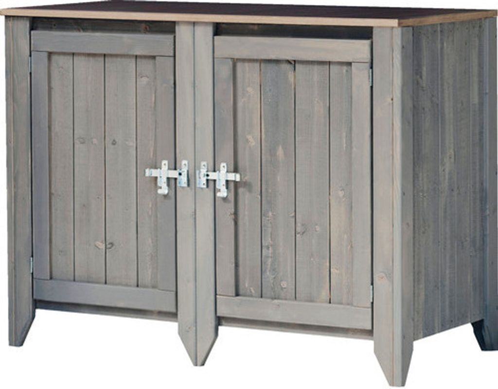 Gartenschrank/Outdoorküche Konsta Typ 559 Sideboard inkl. 2 Türen 115 x 60 x 88 cm hellgrau