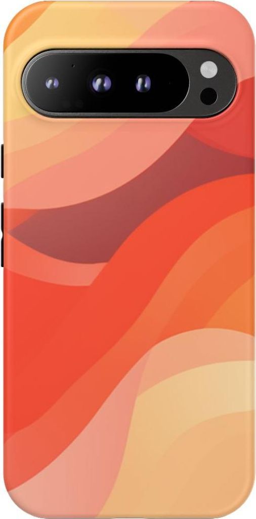 Abstraktes Wellenmuster in warmen Farben – Hülle Kompatibel mit Google Pixel 9 Pro XL