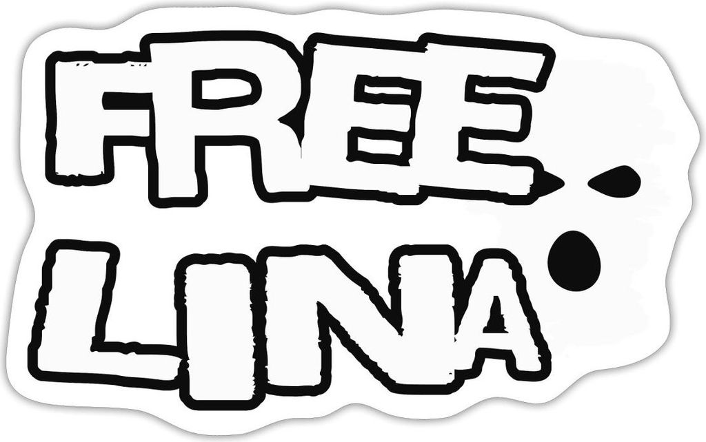 Spreadshirt Free Lina Solidarität Protest Statement Sticker Aufkleber, 10 x 10 cm, Mattweiß