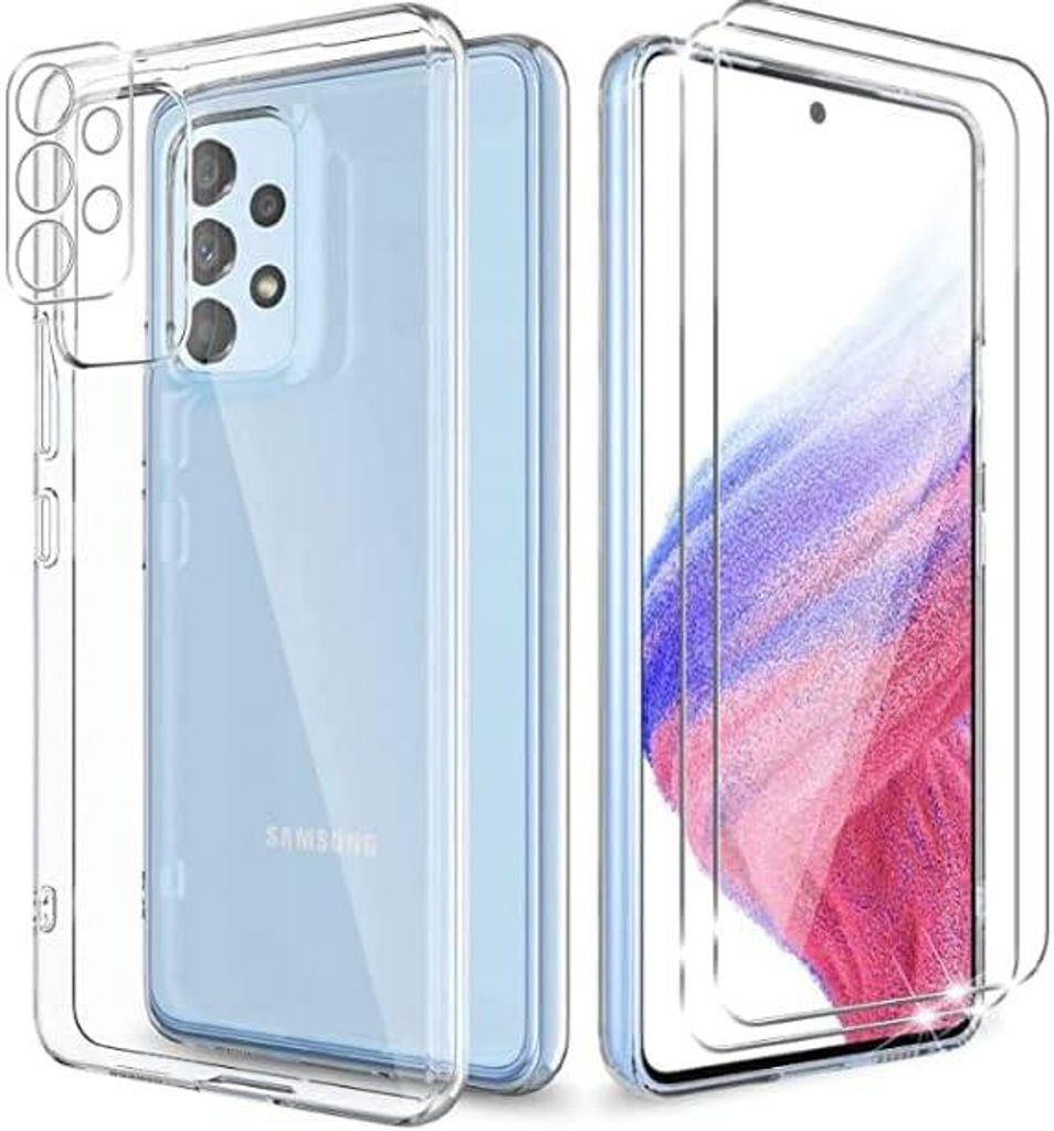 Case Set Für Samsung Galaxy A53 5G Transparent + 2X Gehärtetes Glas