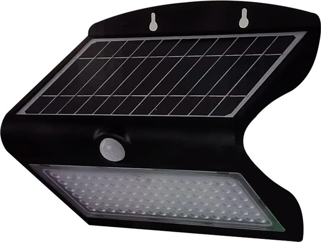 Applique LED solaire 850 lumens puissante noire IP65 4000K économie