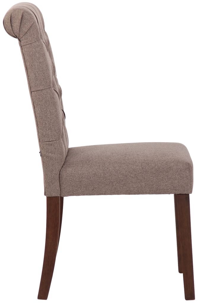 DELUKE® Esszimmerstuhl WALES Samt - 98x45x63cm, taupe, Holz Produktbild 3