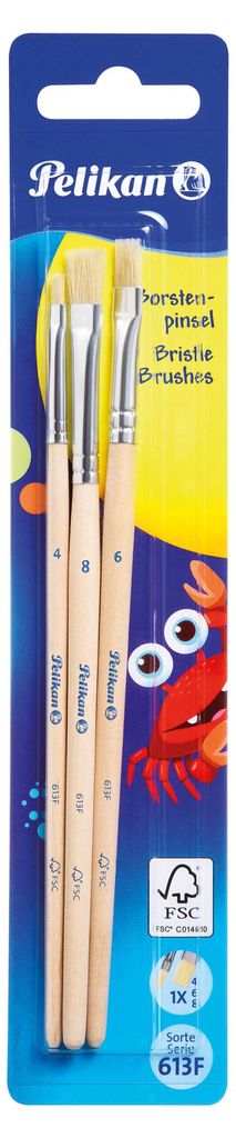 Borstenpinsel Blister mit 3 Pinseln Produktbild 