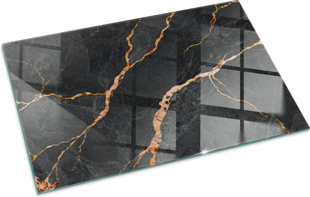 Eleganter Marmor mit Aderung – Glasbodenplatte für – Kaminofen – Kaminplatte Glas – Schutzglas – Funkenschutzplatte –Glasbodenplatte F...