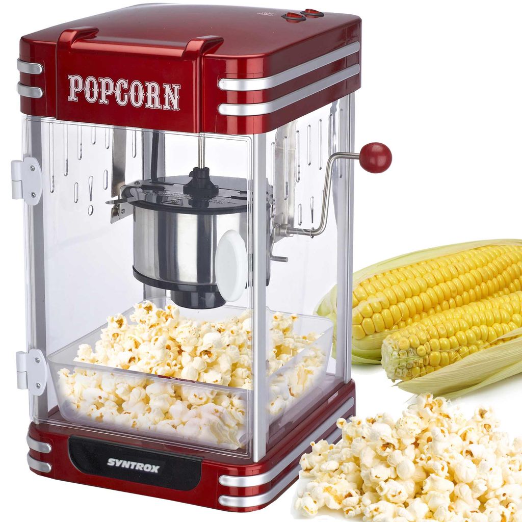 Popcorn Maschine 310 Watt Mais Frisch Automat Popcornmaker mit Edelstahl-Topf 