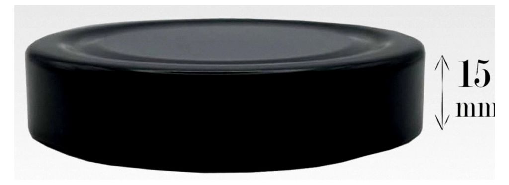 Glasdeckel, 66 mm/15 mm, Twist-Off-Deckel (schwarz, tief), 10 Stück