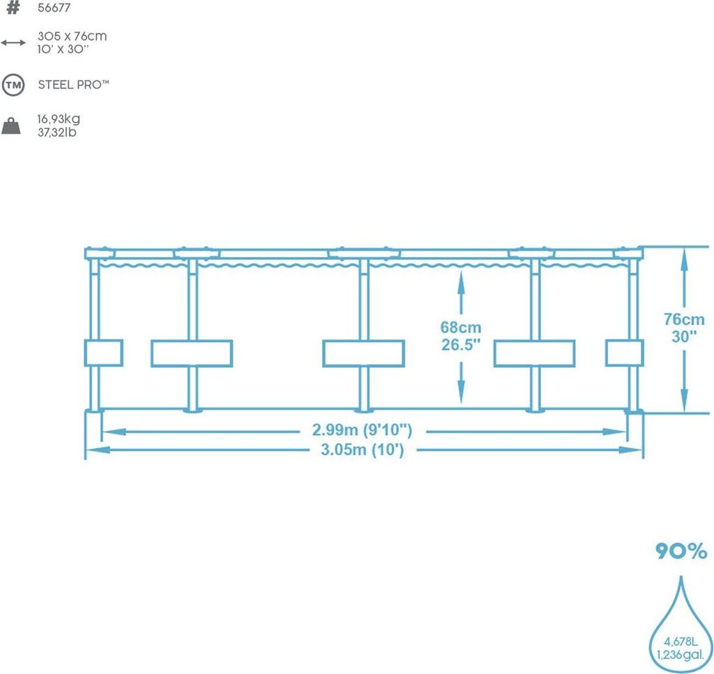 Bestway Steel Pro Swimming-Pool 305x76 cm Produktbild 10