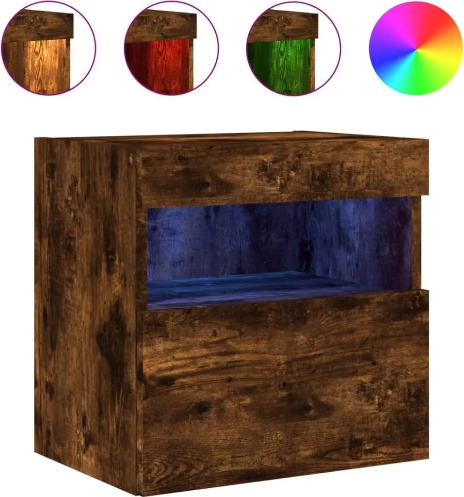 Pensile Porta TV LED Rovere Fumé 40x30x40 | Soluzione Salvaspazio