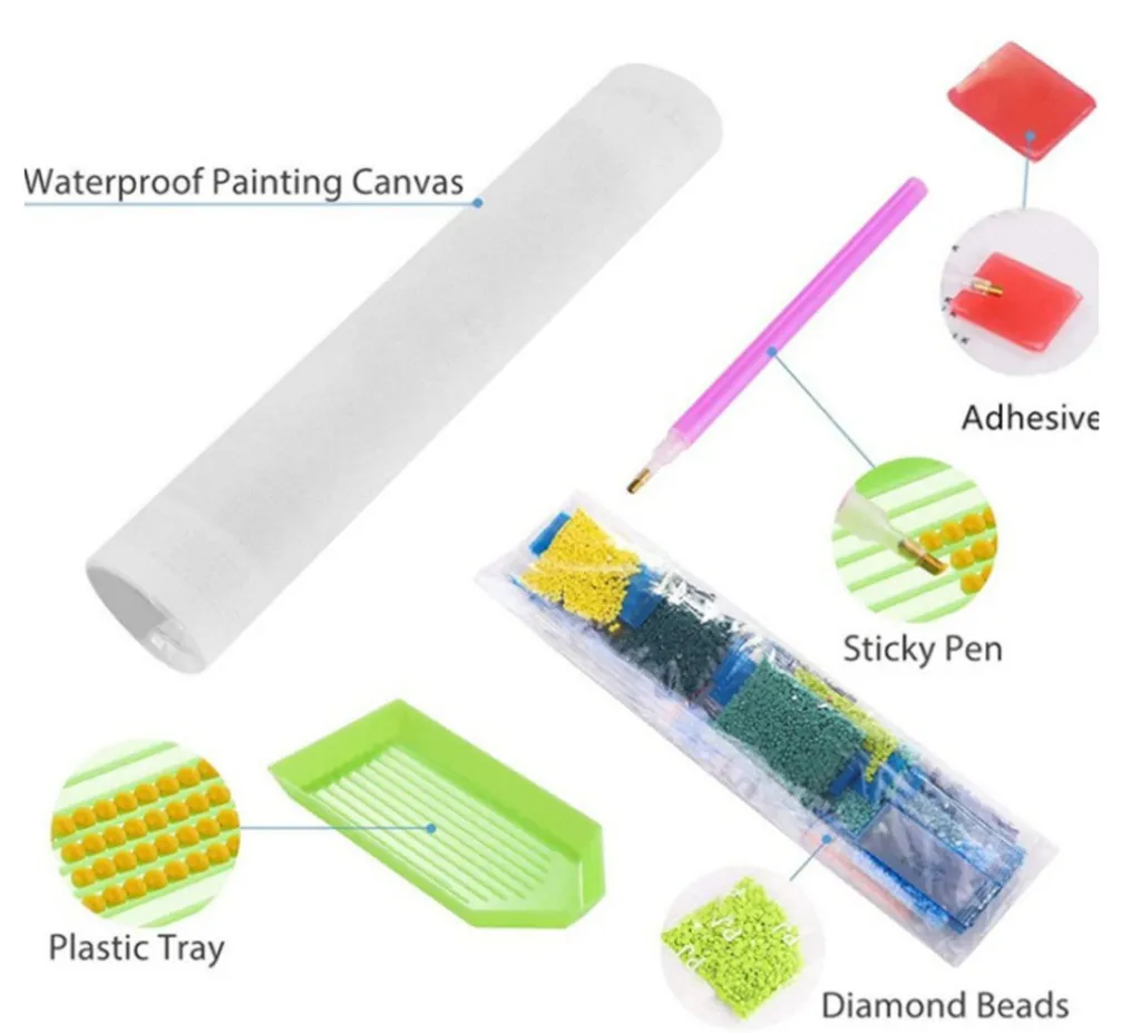 Kit Diamond Painting Albero Magico 30x40 Cm – Completo Di Tela E Strass, 5D Fai-da-Te, Con Albero Colorato