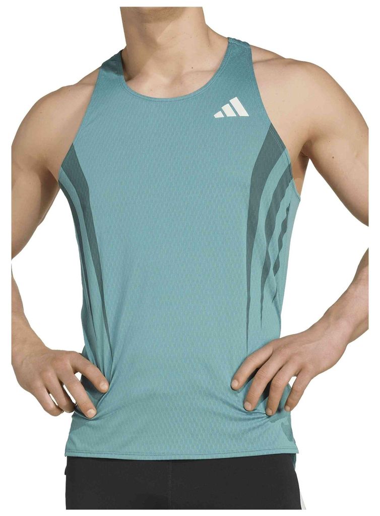 Tanktop Adidas Camiseta adidas Adizero sin mangas verde turquesa für Herren