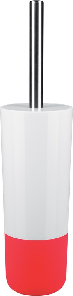 Spirella WC Bürste Klobürste Toilettenbürste hochwertig „Moji“ mit hygienischem Behälter Weiß/Rot