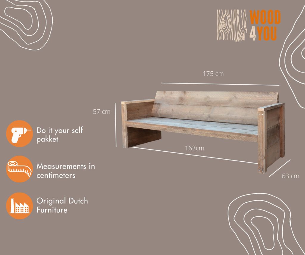 Wood4You Gartenbank Holz "Vlieland" - Wetterfest Massivholz Produktbild 8