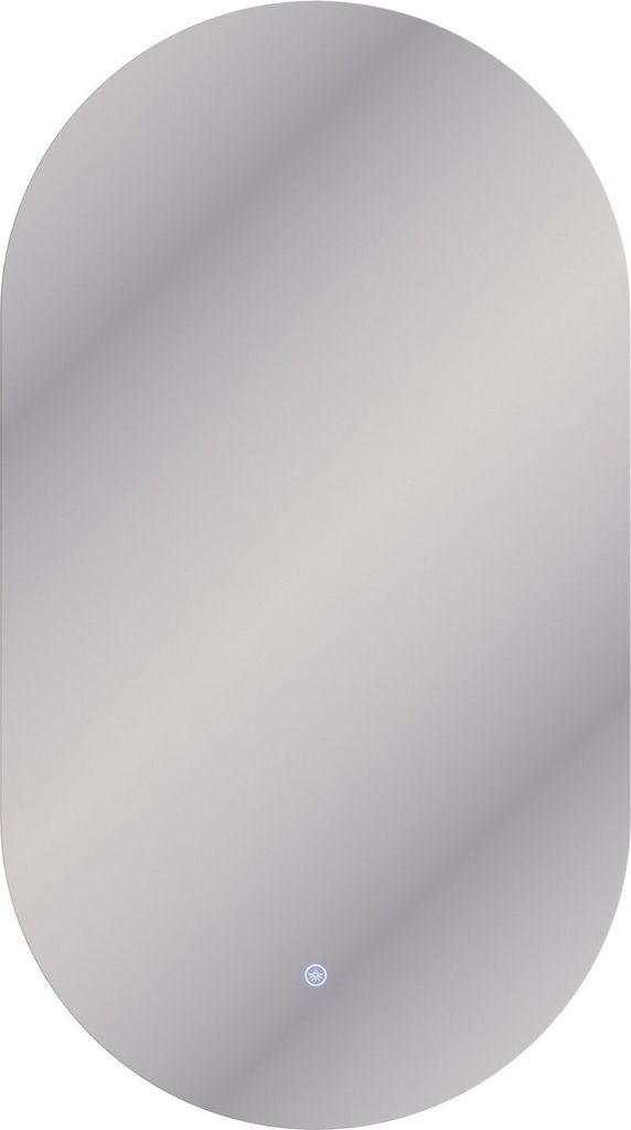 Planetmöbel Spiegel mit Beleuchtung 50 x 90 cm, Spiegel ohne Rahmen, 2 Lichtstufen (4000-4200k), mit Touchschalter, oval