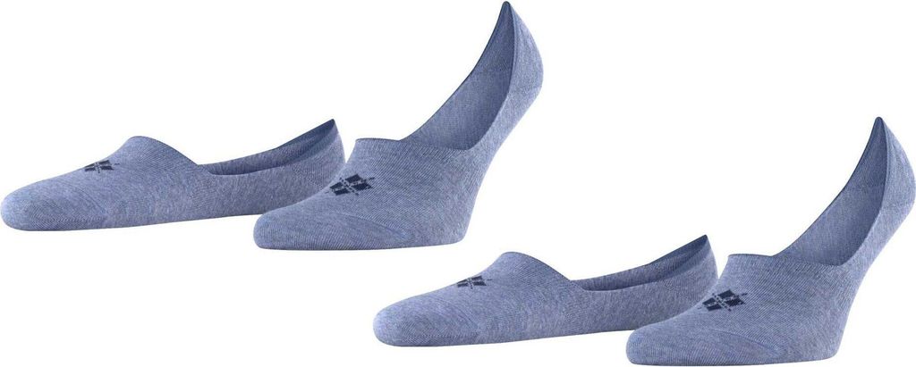 Burlington Herren Füßlinge, 2er Pack - Everyday IN, Anti-Slip Heel, einfarbig Blau 43-44