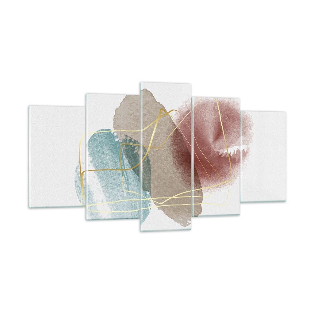 Bilder auf glas - 5 Teile - Form Figur Abstraktion - 160x85cm - Glasbilder - Wandbilder - Bilder - zum Aufhängen bereit - Wanddekoration aus Glas ...