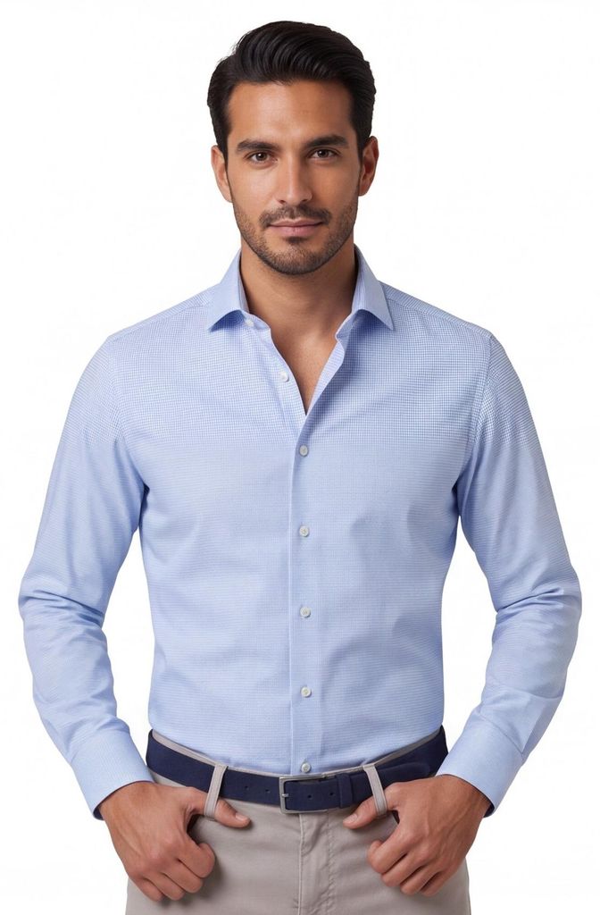 Olymp Hemd Nr. 6 super slim fit Karo blau Produktbild 