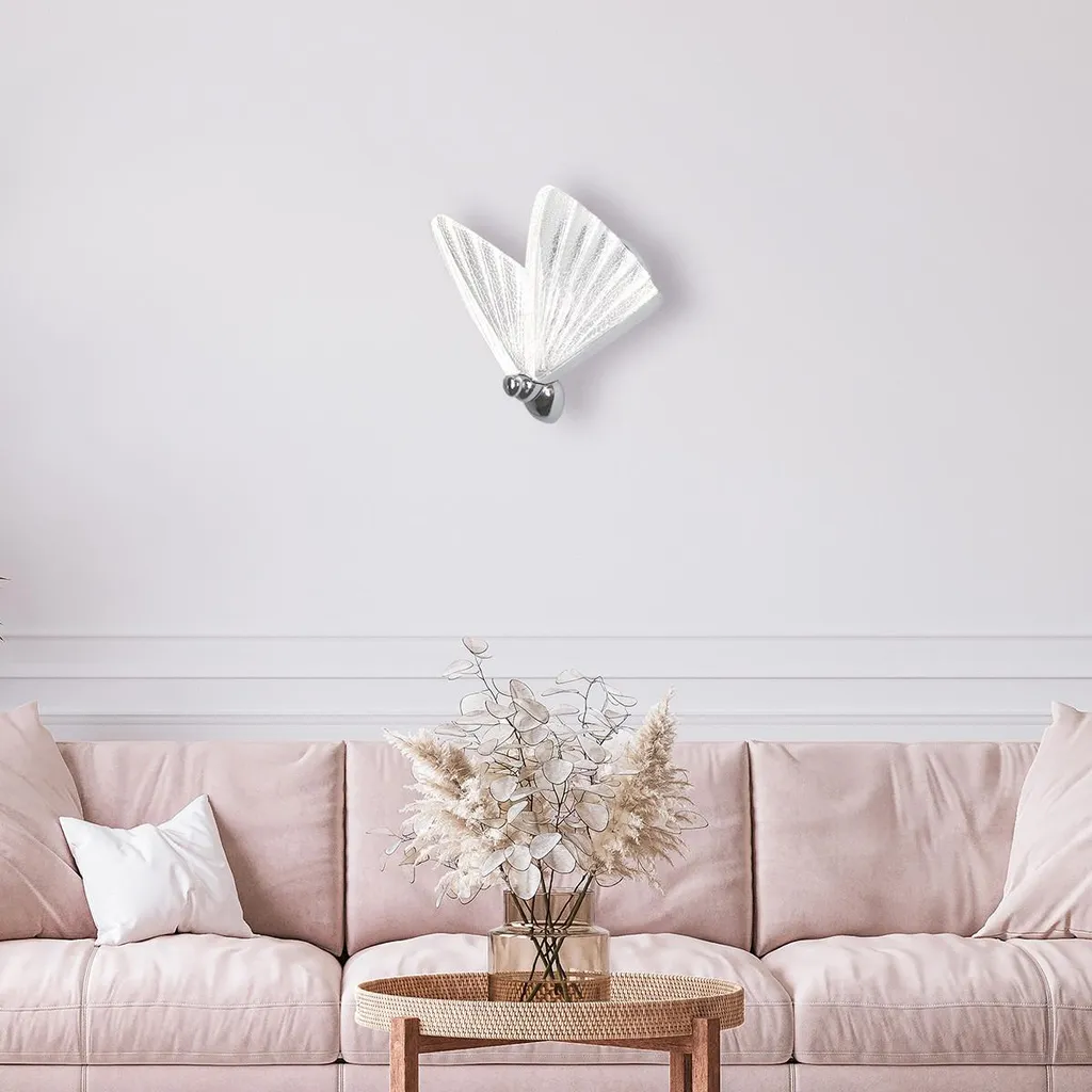 Applique LED 8W Chrome Mariposa : Éclairage Variable Papillon Décoratif - 2