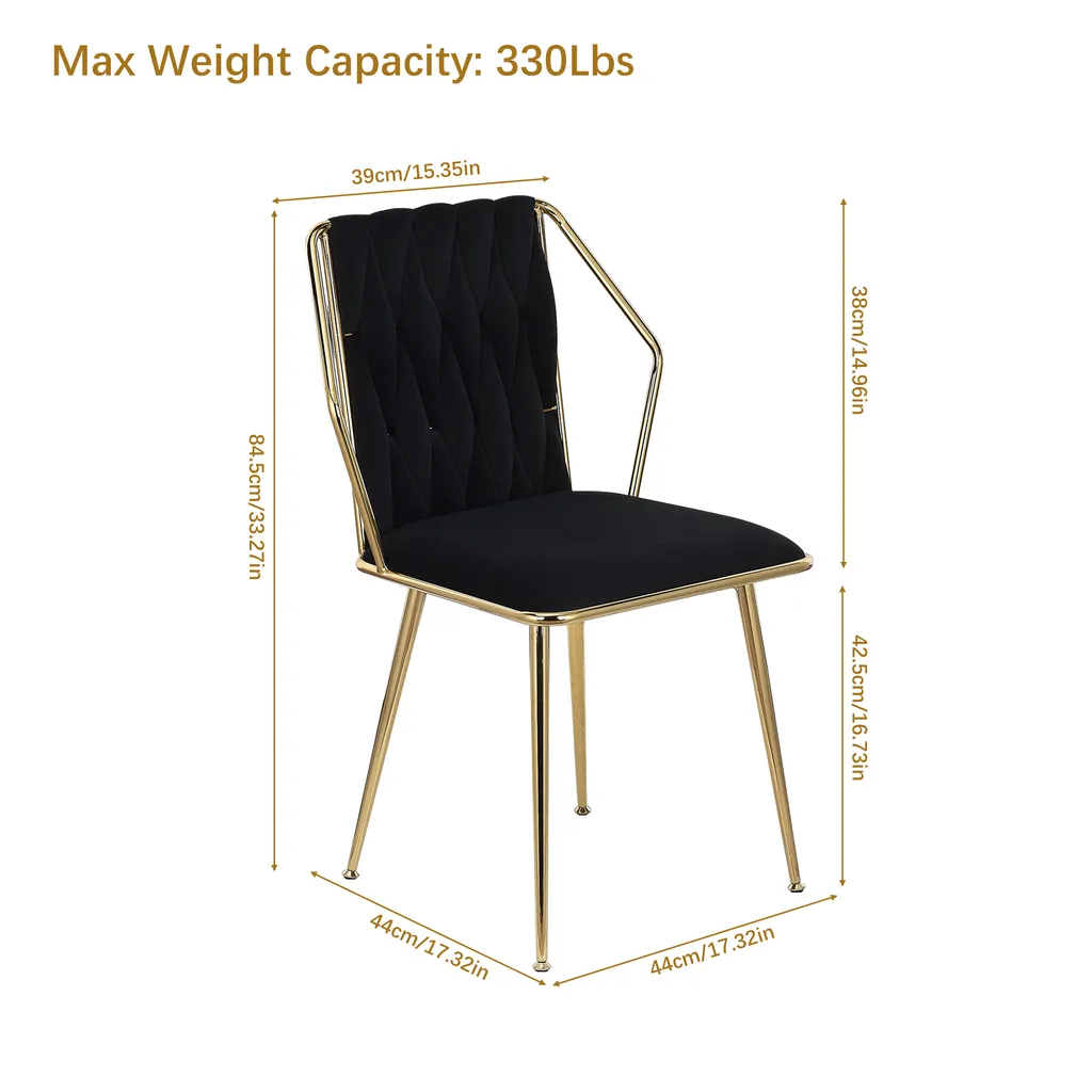 Chaise de Salle à Manger Design en Velours Lot de 2 pour Cuisine et Salon
