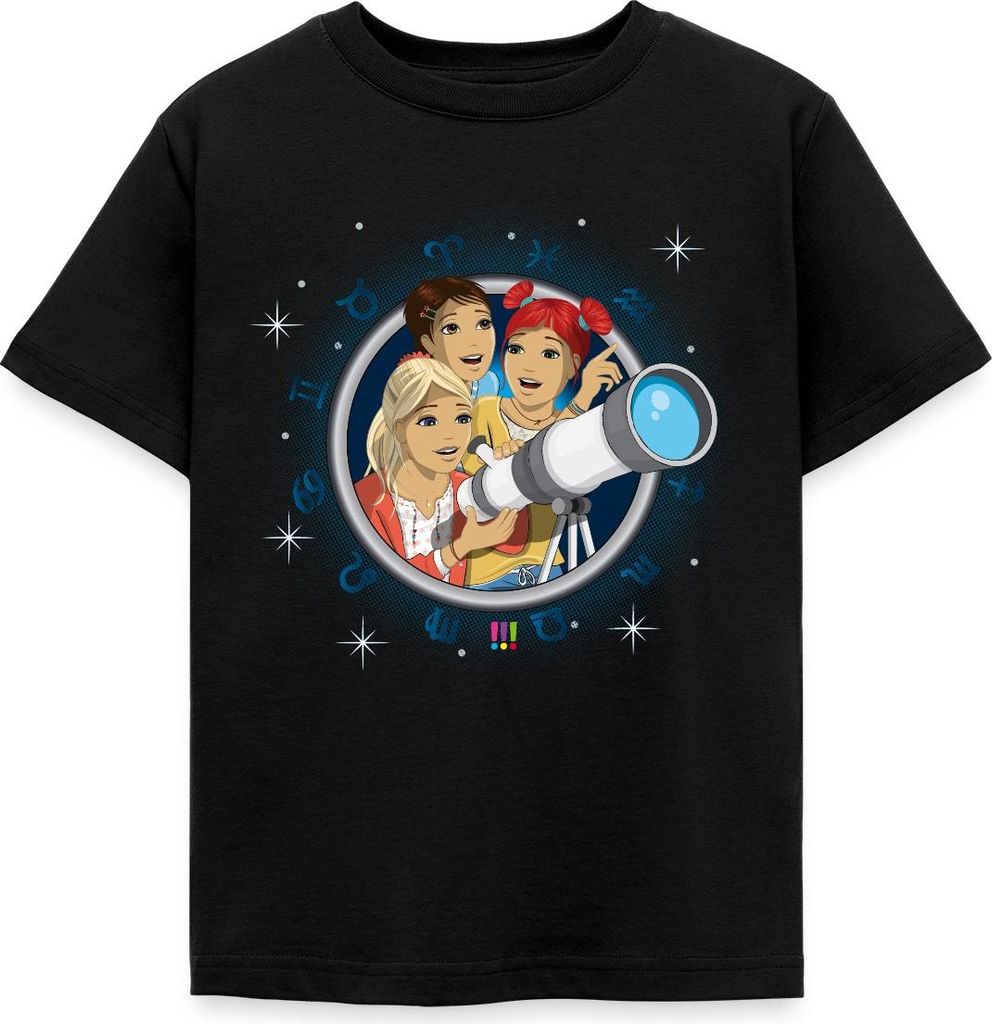 Spreadshirt Die Drei Ausrufezeichen Rätselhafte Himmelszeichen Kinder T-Shirt, 98/104 (3-4 Jahre), Schwarz