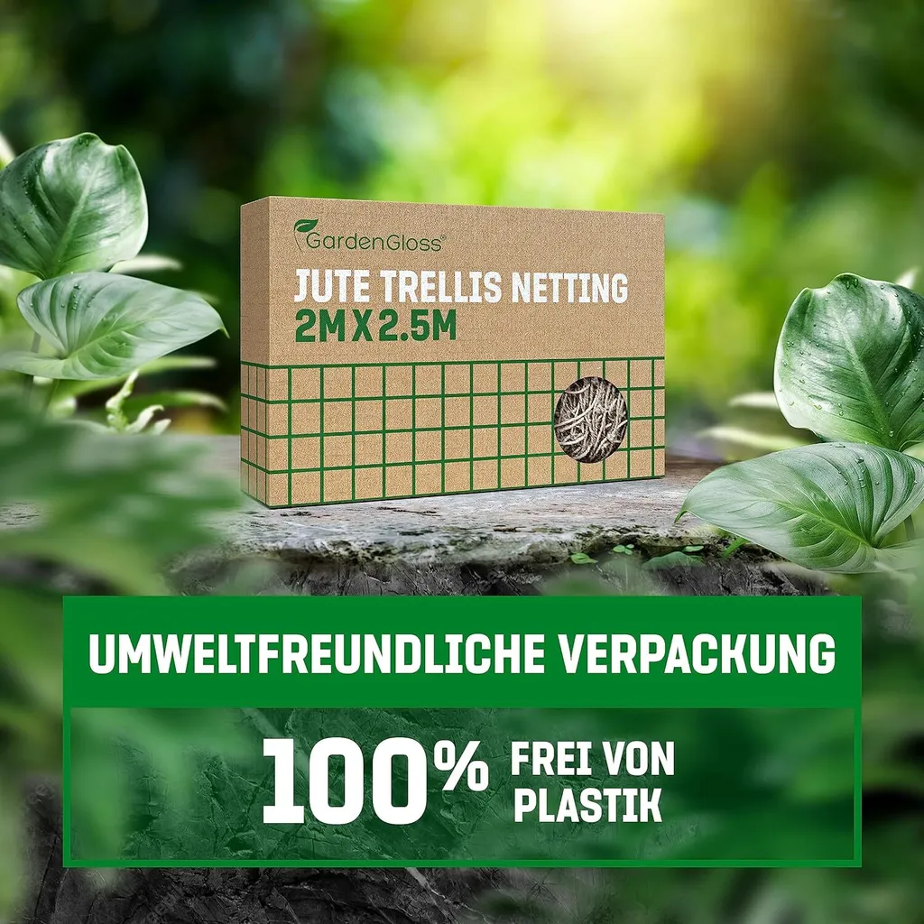 Filet à Ramer en Jute Biodégradable pour Concombres et Tomates 2x2,5m - 6