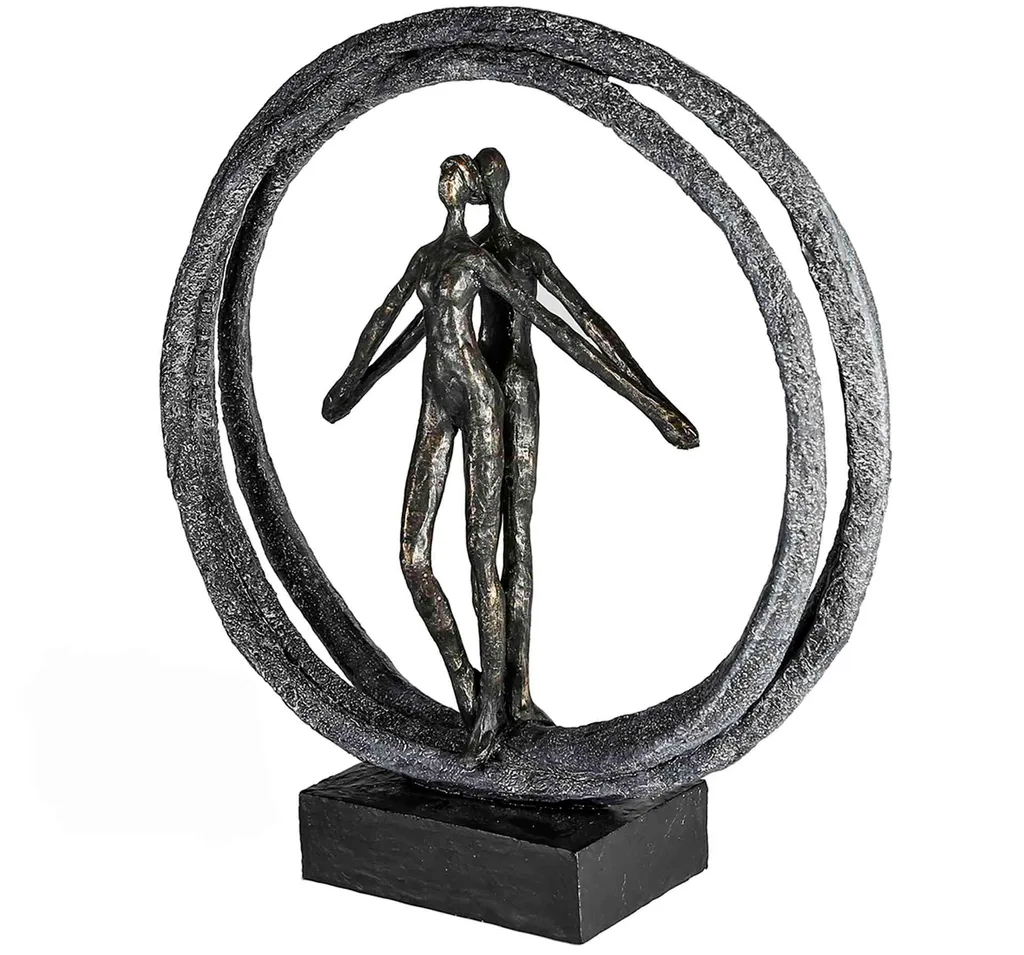 Idée Cadeau Mariage Sculpture Couple dans un Cercle Gilde H40 cm
