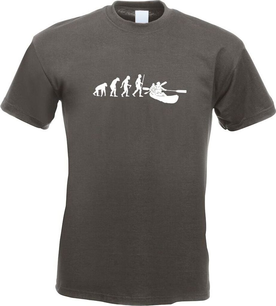 Kiwistar - T-Shirt - Graphit - Kanu Kajak Evolution Motiv Bedruckt Funshirt Design Print - mit Motiv Bedruckt - Funshirt Design - Sport - Freizeit ...