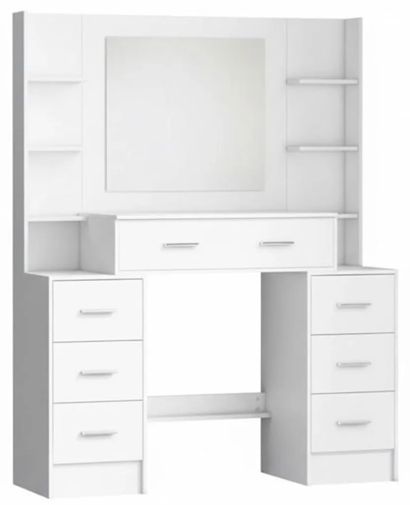 Coiffeuse avec miroir de maquillage H3392DE blanche LED