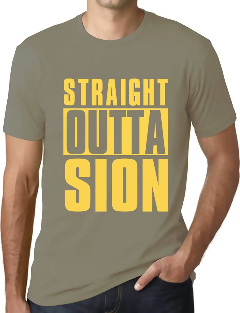 Herren Grafik T-Shirt Direkt aus Sion – Straight Outta Sion – Öko-Verantwortlich Vintage Jahrgang Kurzarm Lustige Druck Geburtstag Geschenk Mann
