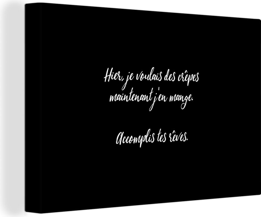 OneMillionCanvasses - Leinwandbilder - 140x90 cm, Pfannkuchenliebhaber - Sprichwörter - Zitate - Hier, je voulais des crêpes, Wandbilder Kunstd...