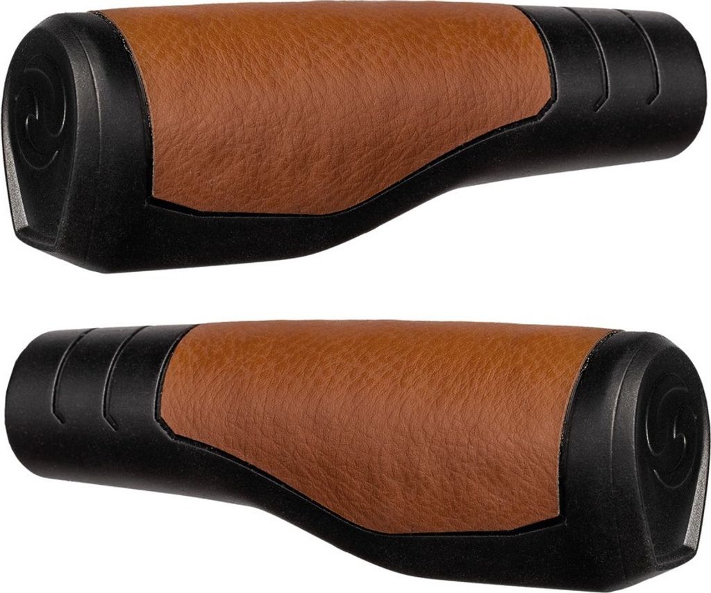 Herrmans Lenkergriffe 'Primo', 130 mm, Ø 22 mm, schwarz/braun (1 Paar)