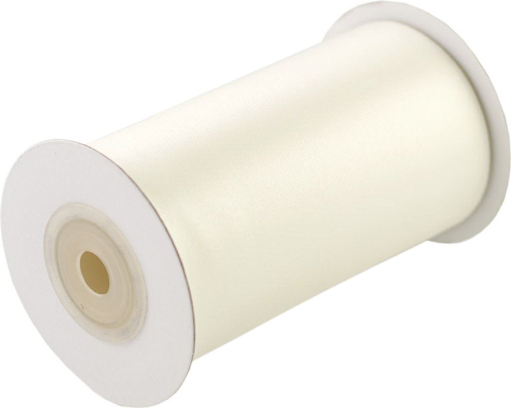 Satinband 100mm x 10m Rolle Ivory / Elfenbein